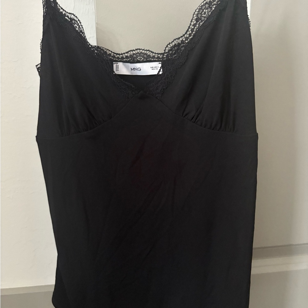 MNG Mango Black Lace Trim Chemise